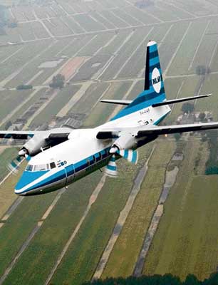 Aircraft similar to the one which crashed (Fokker F-27)