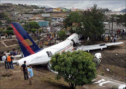 TACA International Airlines Airbus A320-233 plane crash - Tegucigalpa, Honduras