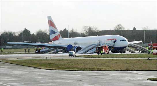 Accident d'un Boeing 777-236ER de  British Airways - Londres, Angleterre