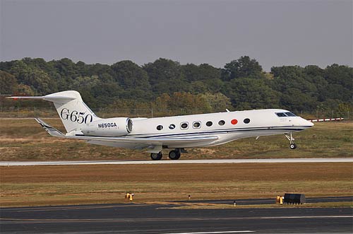 Aircraft similar to the one which crashed (Gulfstream G650)