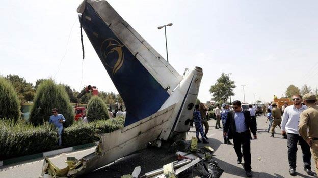 Sepahan Airlines HESA IrAn-140-100 plane crash - Tehran, Iran