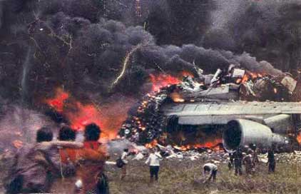 Photo of the Tenerife crash shot minutes after the disaster