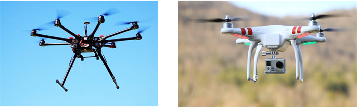 Deux conceptions de drones