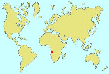 Luanda, Angola (Point rouge sur la carte) Luanda, Angola