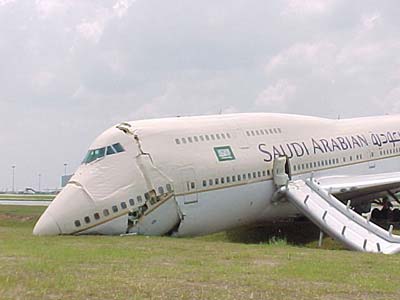 Photos of the Saudi Arabian Airlines Boeing 747 crash