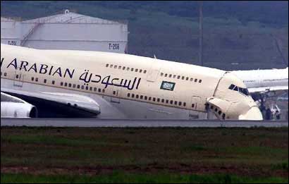 Photos of the Saudi Arabian Airlines Boeing 747 crash