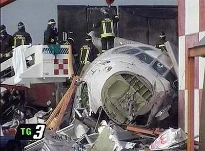 Photos of the Scandinavian Airlines (SAS) MD-87 crash