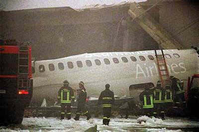 Photos of the Scandinavian Airlines (SAS) MD-87 crash