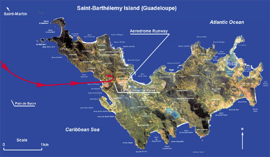 Flight path of the DHC-6 before the accident Flight path of the DHC-6 before the accident