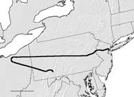 Trajectoire du vol UA93