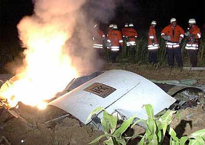 Photos of the DHL Boeing 757 freighter crash