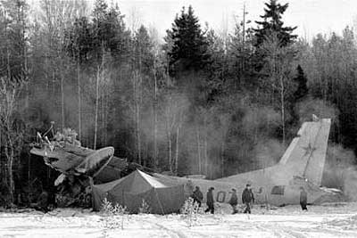 Russian navy Antonov AN-26 plane crash - Lakhta, Russia