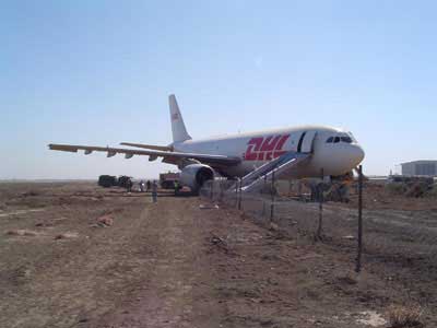 Photos of the DHL Cargo Airbus A300B4 freighter crash