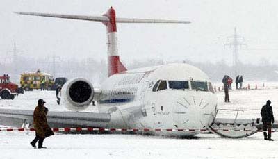 Photos of the Austrian Airlines Fokker F-70 crash