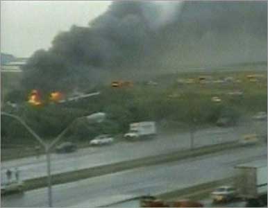 Photos of the Air France Airbus A340 crash