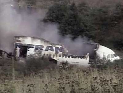 Photos of the Air France Airbus A340 crash