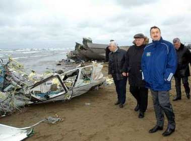 Photos du crash de l'Antonov 140 d'Azerbaijan Airlines