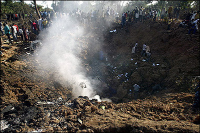 Photos du crash du Boeing 737 de Bellview airline