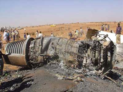 Photos du crash de l'Ilyushin IL-76TD d'East/West Cargo