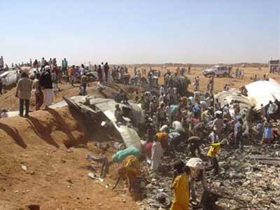 Photos du crash de l'Ilyushin IL-76TD d'East/West Cargo