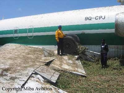 Photos of the MIBA Aviation Boeing 727 crash