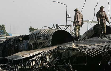 Photos of the IRGC Air Force Antonov 74T crash