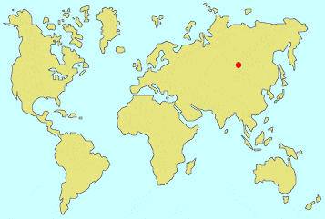 Irkutsk, Russie (Point rouge sur la carte) Irkutsk, Russie