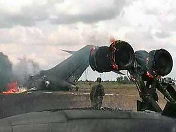 Photos du crash du Tupolev 134 d'Aviatsiya Voyenno-Morskoyo