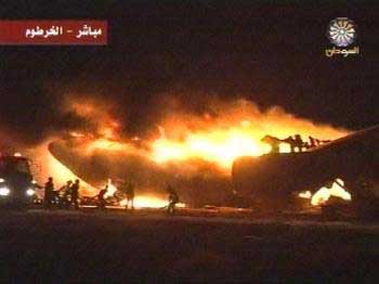 Photos du crash de l'Airbus A310 de Sudan Airways
