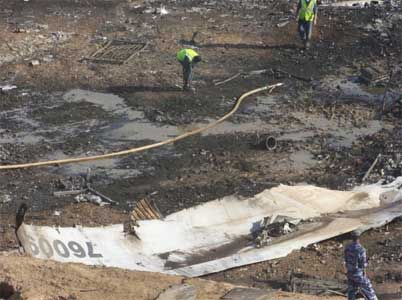 Photos du crash de l'Ilyushin IL-76TD d'Ababeel Aviation