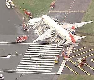 Photos of the British Airways Boeing 777 crash