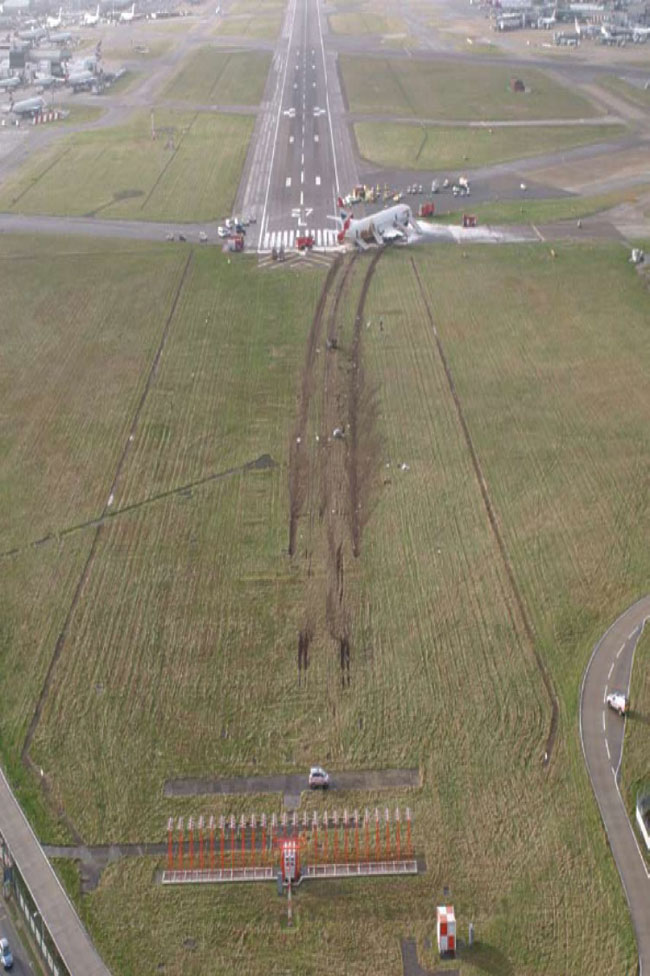 Photos of the British Airways Boeing 777 crash