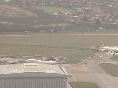 Photos of the British Airways Boeing 777 crash