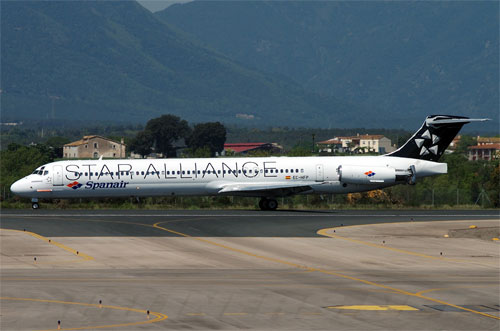 Aircraft similar to the one which crashed (MD-82)