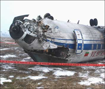 Photos du crash du Canadair CRJ-100ER de Belavia