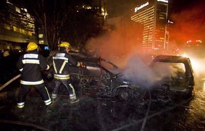 Photos of the Mexican Government Learjet 45 crash