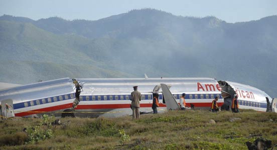 Photos of the American Airlines Boeing 737 crash