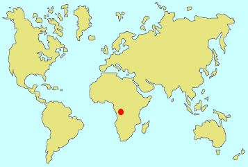 Brazzaville, Congo (Point rouge sur la carte) Brazzaville, Congo