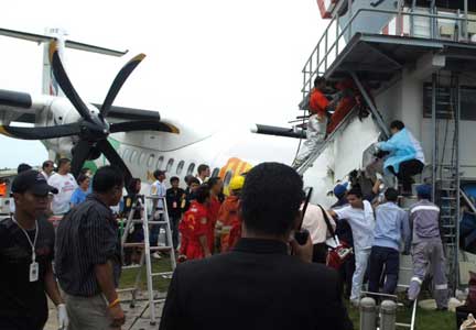 Photos du crash de l'ATR-72 de Bangkok Airways
