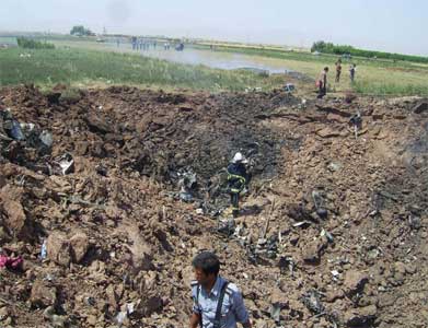 Photos du crash du Tupolev 154M de Caspian Airlines