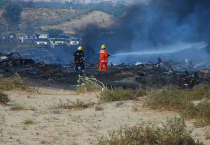 Photos du crash du Boeing 707 cargo de Sudan Airways