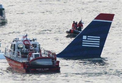 Photos of the US Airways Airbus A320 crash