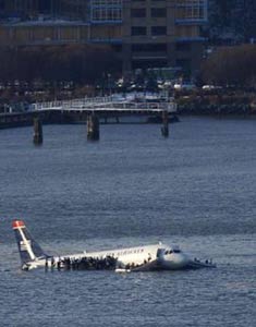 Photos of the US Airways Airbus A320 crash