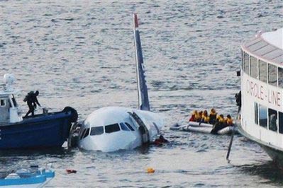 Photos of the US Airways Airbus A320 crash