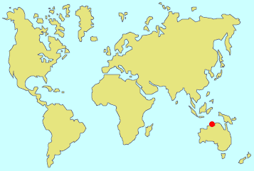 Darwin, Australia (Red dot on map) Darwin, Australia
