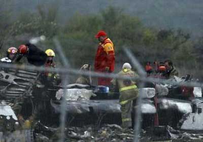 Photos du crash de l'Airbus A300B4 cargo d'AeroUnion