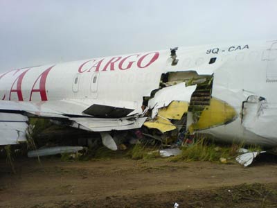 Photos of the CAA Boeing 727 freighter crash