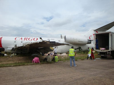 Photos of the CAA Boeing 727 freighter crash