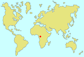 Avima, Congo (Point rouge sur la carte) Avima, Congo