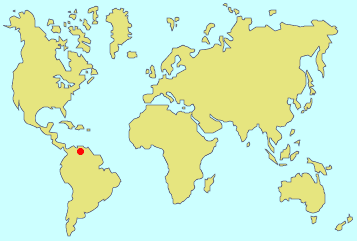 Puerto Ordaz, Venezuela (Red dot on map) Puerto Ordaz, Venezuela